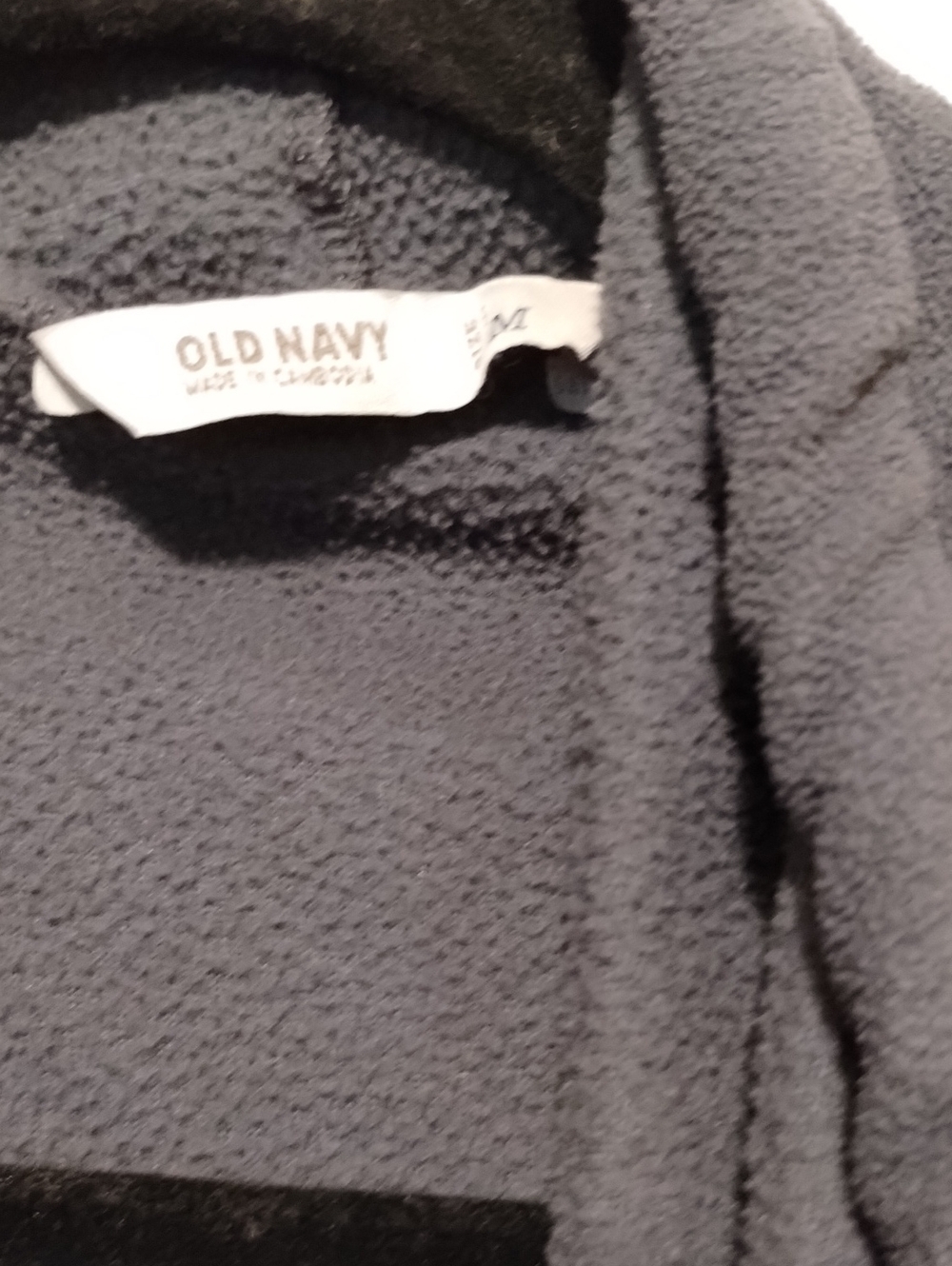 Old Navy Black Cowl-Neck Hoodie Micro Fleece with Drawcords - Picture 2 of 6